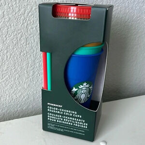 NIB Starbucks Color Changing Reusable Cold Cups